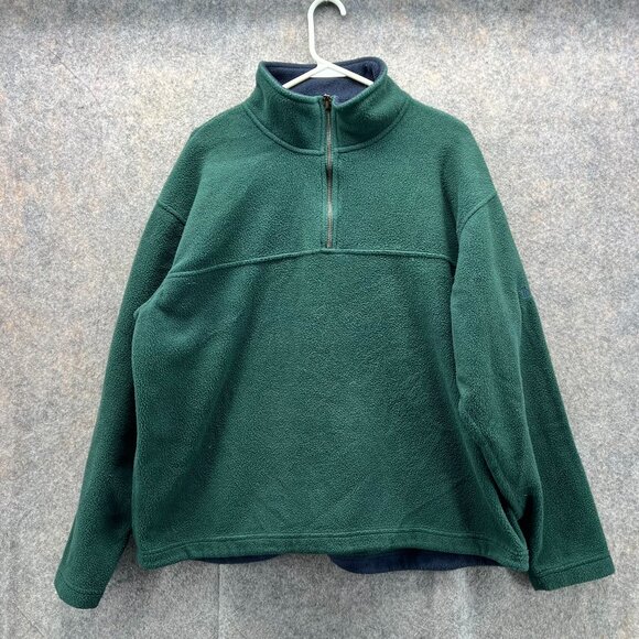 Timberland Sweater Men Medium Green 1/4 Zip Pullover Weather Gear Fleece Jacket - Picture 1 of 13
